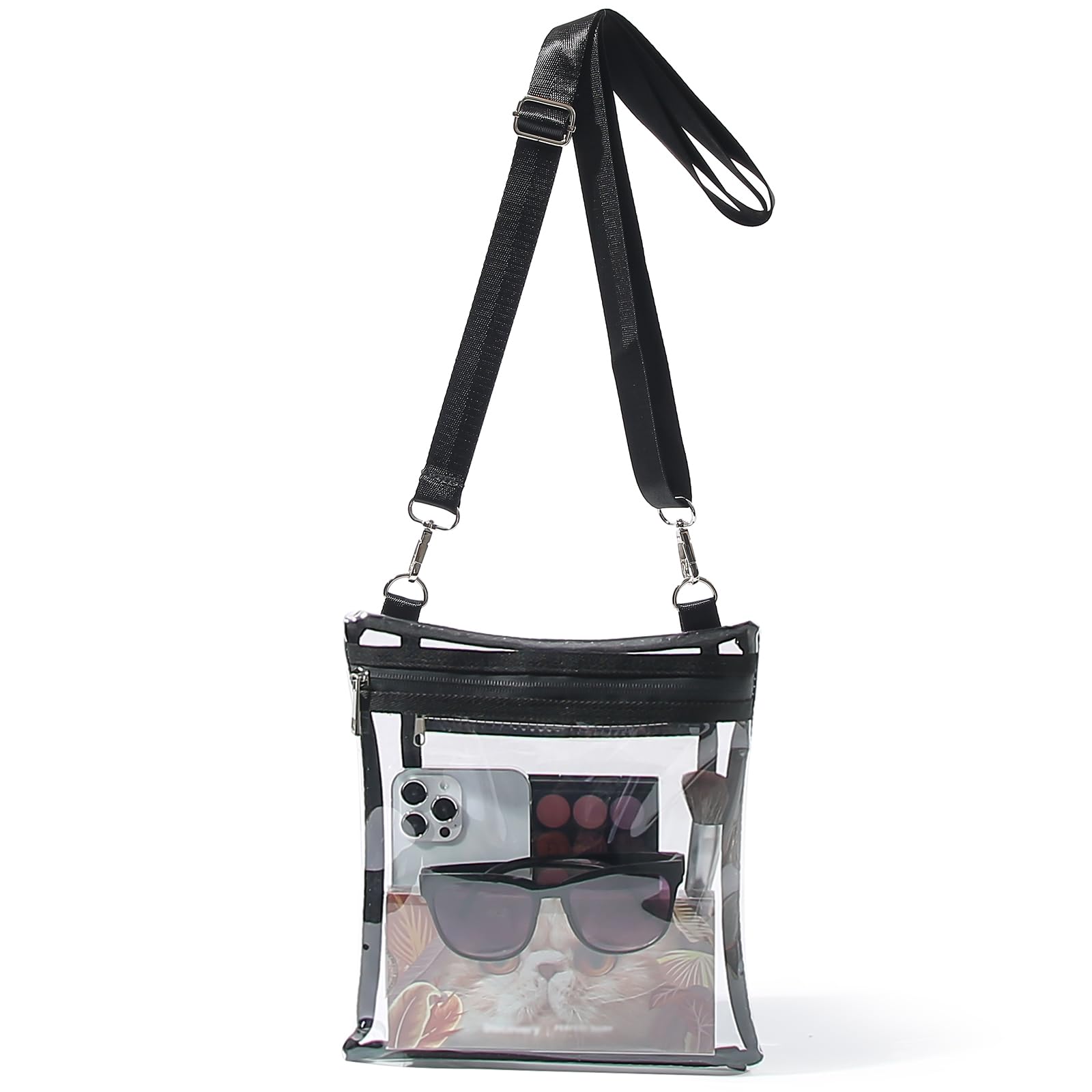 TOBVZOO Clear Bag Stadium Approved, Crossbody Transparent Bag for Concerts Sports Events, Purses for Men & Women