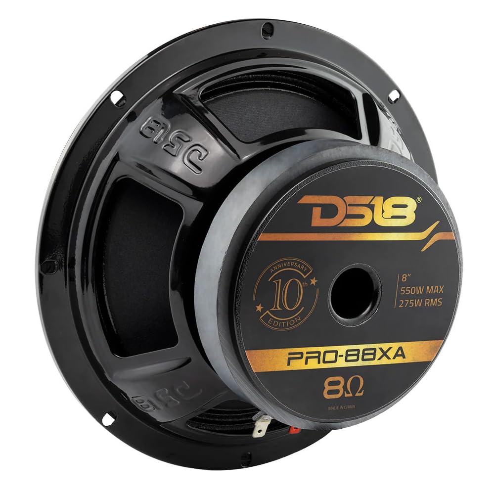 KIT SET PER DS 18 PRO-88XA altoparlante medio basso, edizione 10° anniversario, da 20 cm 200 mm 8", 275 watt rms 550 watt max, 8 ohm, 97,8 db, per casa, 1 pezzo + faston di montaggio