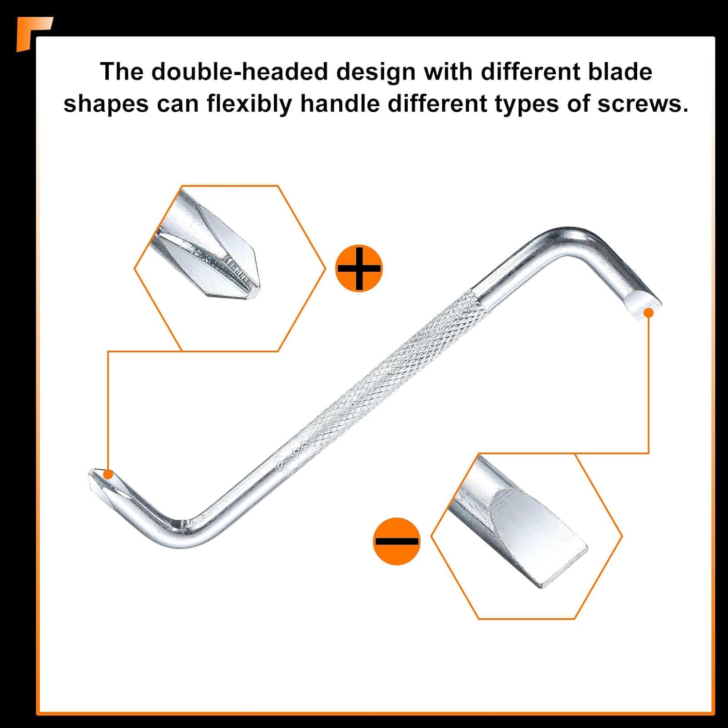 HARFINGTON 2pcs Offset Screwdriver SL5/PH2 Phillips Flat Head Right Angle 90 Degree Screw Driver Double Ended Z-type Hand Tool for Home Appliance Repair