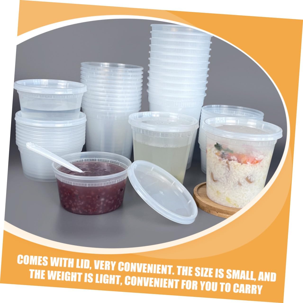 TOYANDONA 50pcs Disposable Soup Cups with Lids 16oz 32oz Portion Bowls Sealed Containers Heat Resistant for Takeout Food Packaging