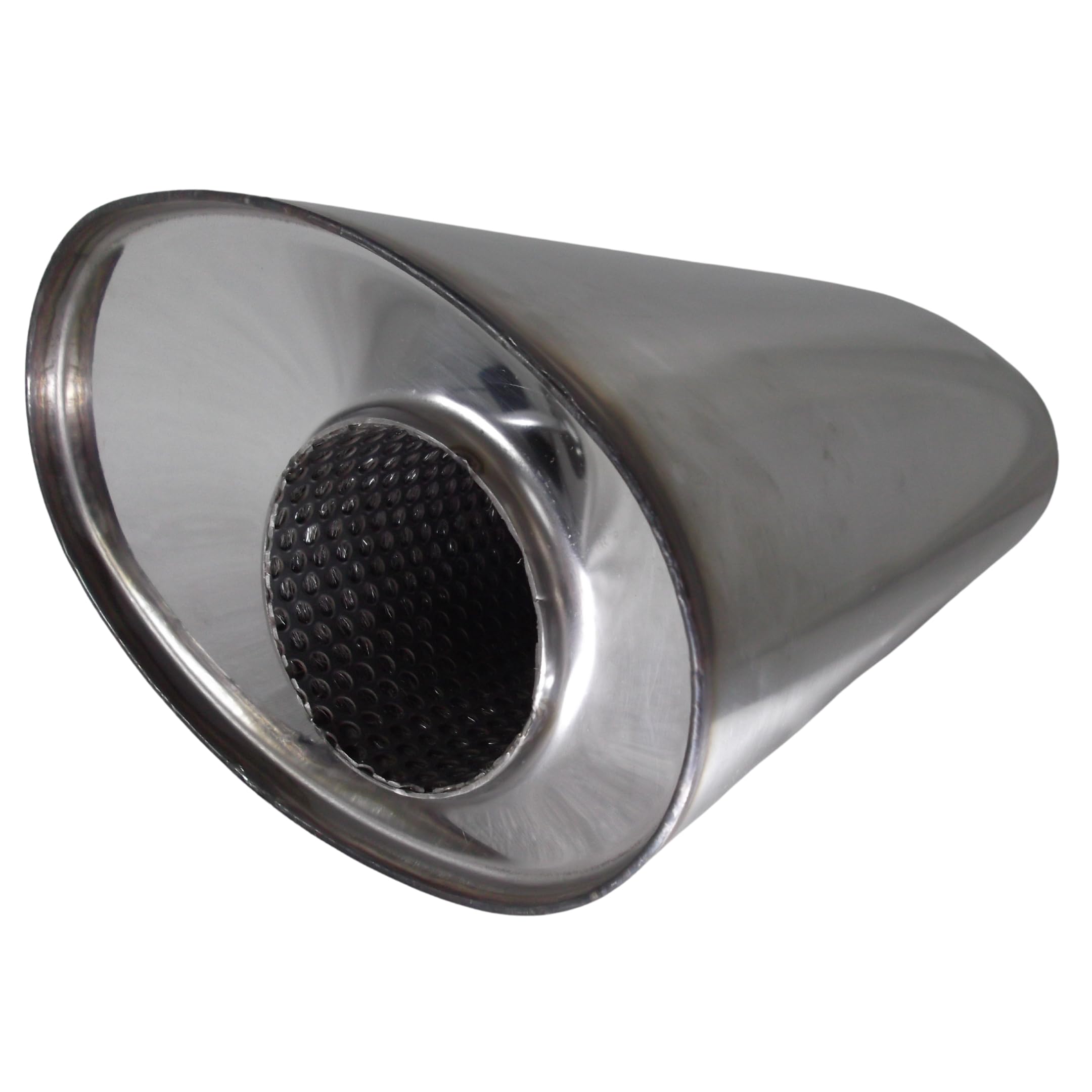 Genérico Silenciador Ovalado 35x21x13 silenciador escape coche -escape coche deportivo -tubo de escape coche -silenciador inox -silenciador deportivo universal-Acero Inoxidable (Boca Lado 3 Pulgadas)
