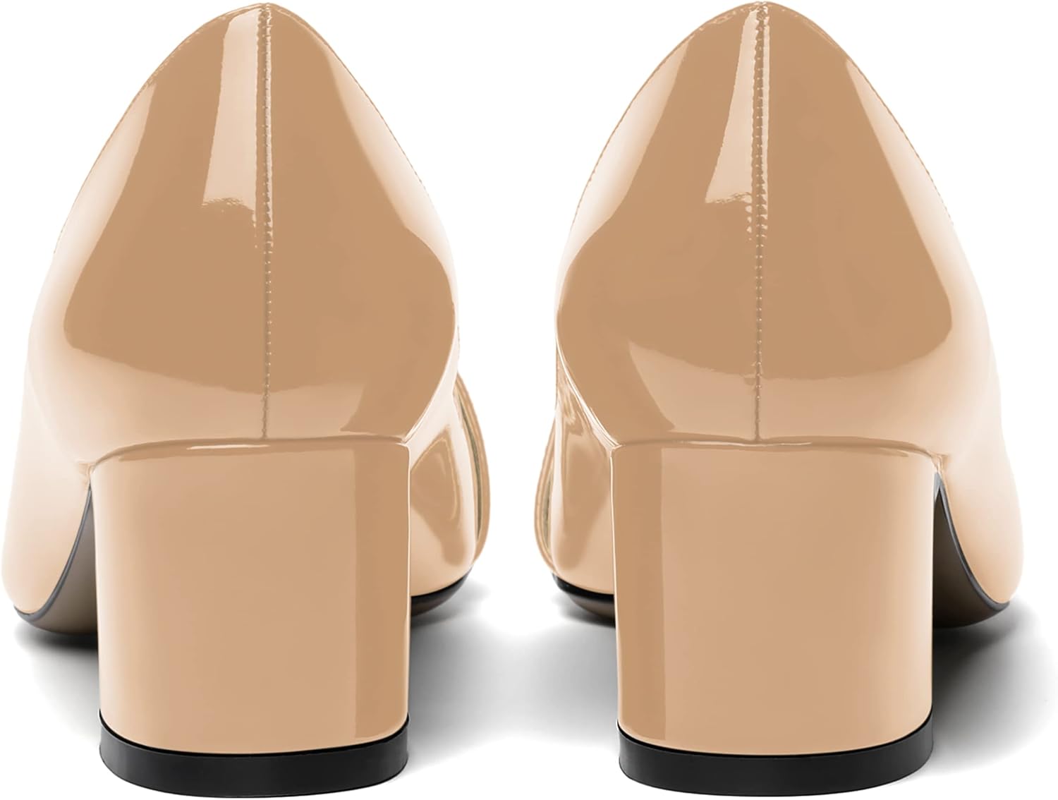 ROSERWISH Womens Party Dress Slip On Patent Pointed Toe Chunky Low Heel Pumps Shoes 2 Inch - Image 4