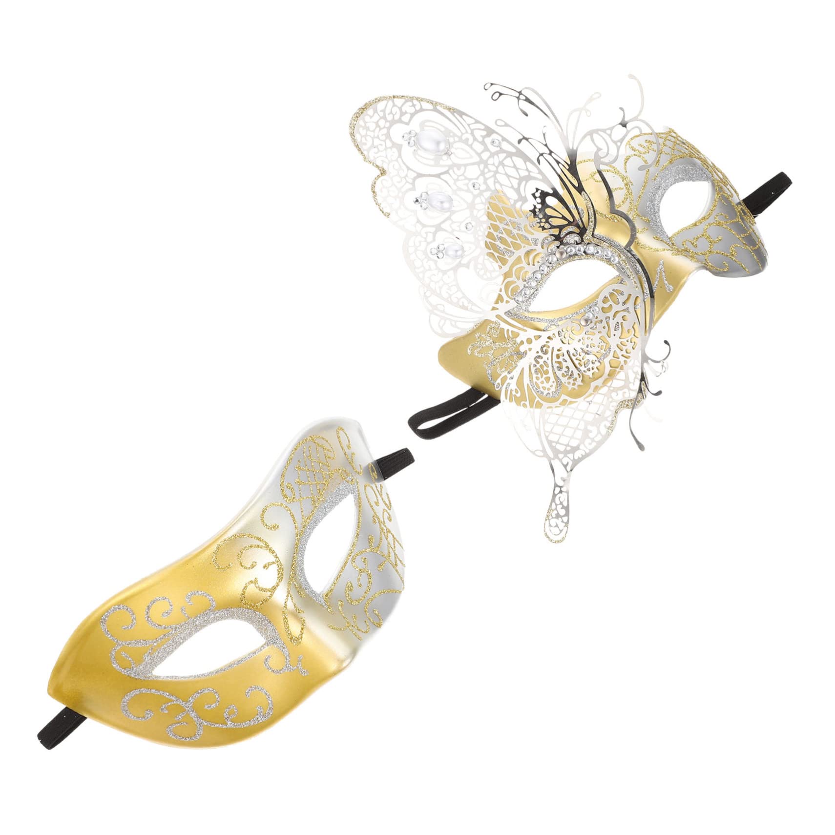 Masques de Couple Halloween Healeved Haute Qualité en Métal Ciselé - 8