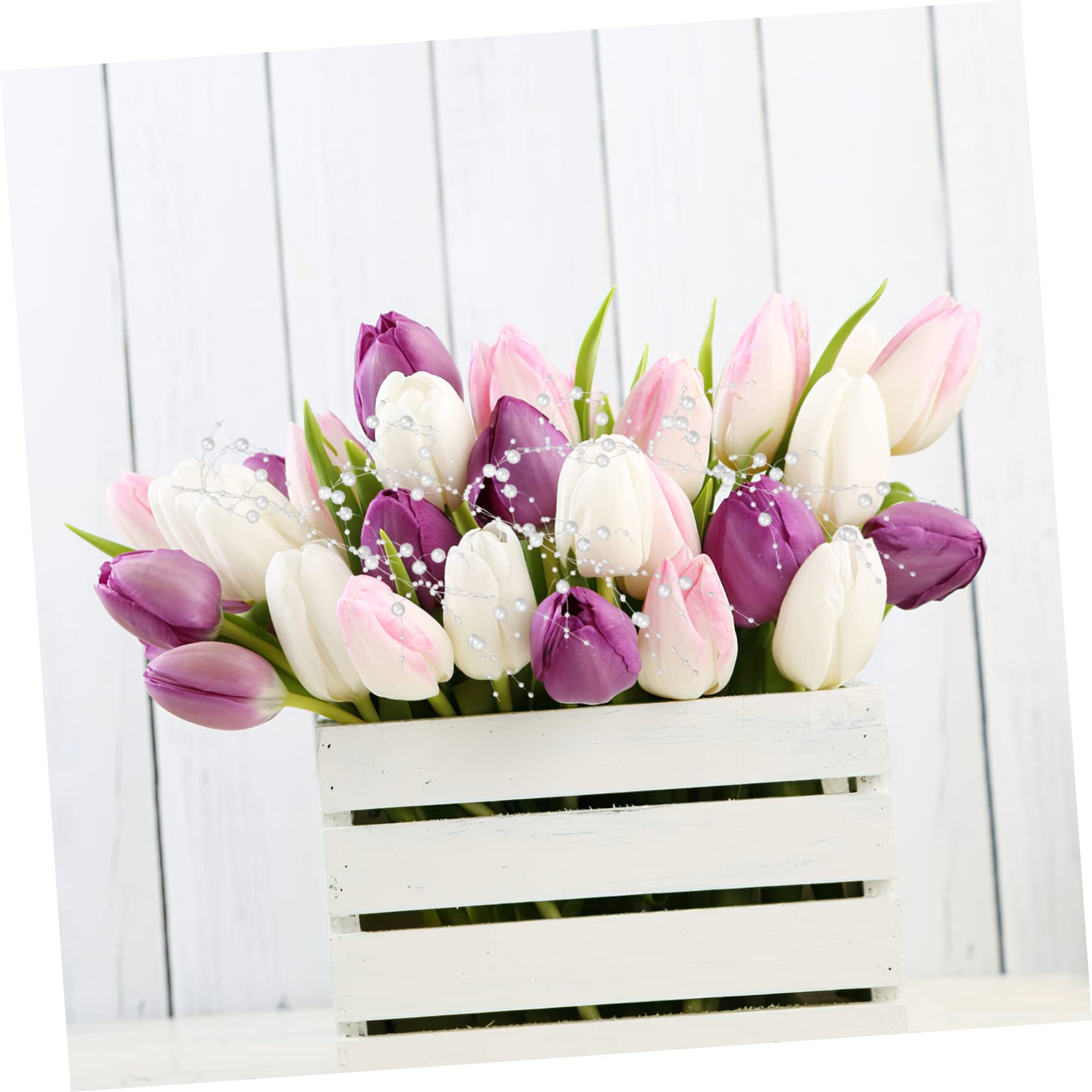 Alipis 5 Rollen Perlenschnur Vase Dekoration Perlenschnur Perlenkette DIY Zuschneidbar für Schwimmkerzen Hochzeiten Weihnachtsfeiern Tischdeko Elegant und Vielseitig