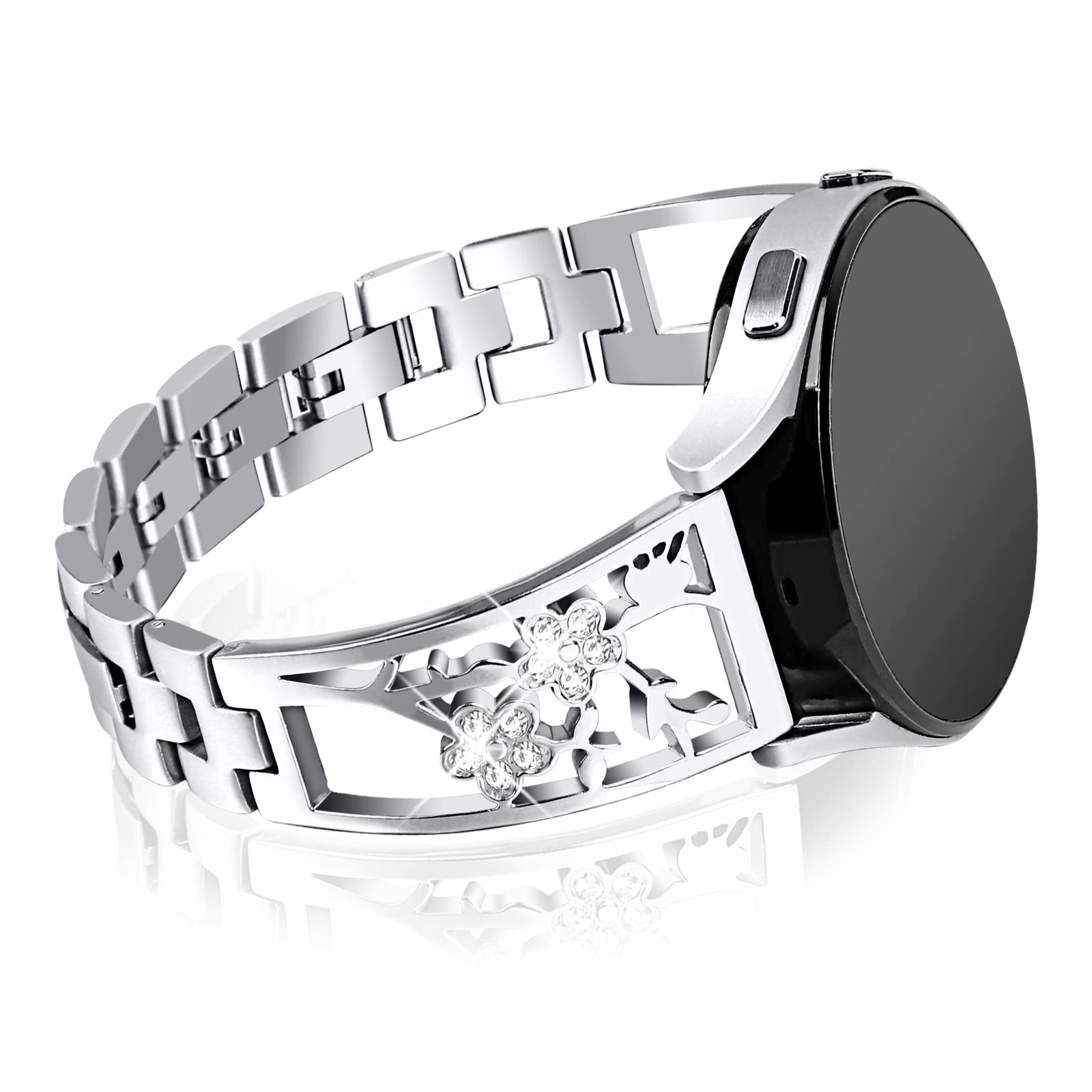 JOYOZY 20mm Watch Bands Compatible with Galaxy Watch 6/5 40mm 44mm/Watch 4 40mm 44mm/Watch 6 Classic 43mm 47mm/Classic4 42mm 46mm/Galaxy Watch 5 pro 45mm/Active2 Watch Bands,Stainless Steel Bracelets