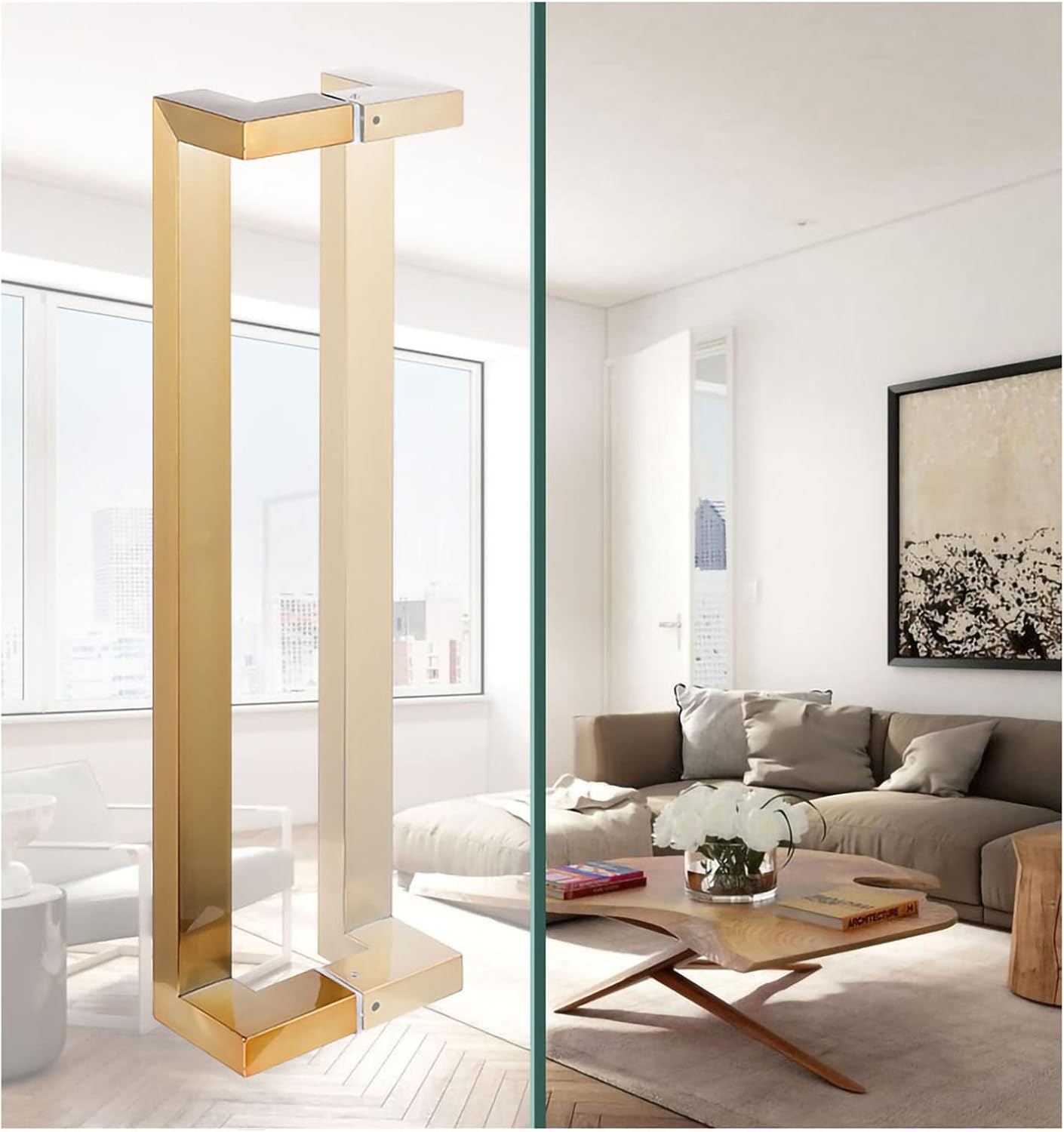 Commercial Stainless Steel Push Pull Modern Door Handle,60cm/80cm/120cm/150cm Modern Shower Door Handle Sliding Glass Door/Barn Door/Interior Exterior Door