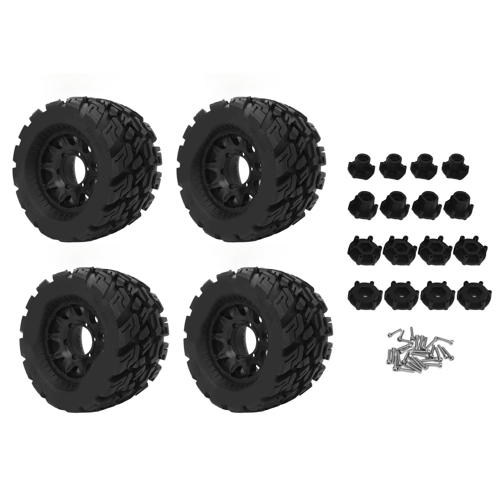 Keenso Neumáticos de Coche RC de 4 Piezas, Ruedas de Goma Engrosadas, Agarre Mejorado para Coches RC 1:8 1:10 en Terreno Accidentado