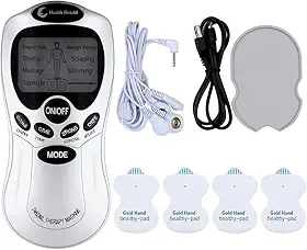 Aparelho TENS de Eletroestimulação para Fisioterapia - Portátil e Eficiente para Alívio de Dores Musculares, Massageador Muscular Acupuntura - 4 eletrodos (110v/220v) – Premium