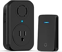 Vista 1 de Timbre inalámbrico AIDA, timbre autoalimentado con tomacorriente extra, sin necesidad de batería, botón de presión, timbre de puerta inalámbrico, 5