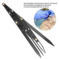 Vista 3 de Regla de cejas Microblading Regla de cejas Calibres de medición de posicionamiento Herramienta de medida de cejas Proporción dorada Maquillaje Negro