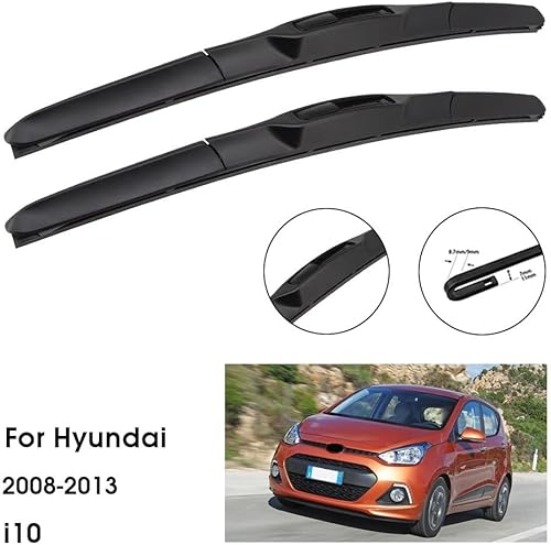 Miniatura 2 de Limpiaparabrisas de automóvil de calidad original compatible con Hyundai i10 de 22 pulgadas + 16 pulgadas 2008-2013, limpiaparabrisas delantero,