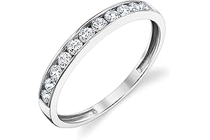 Classic 10k White Gold Channel Set Wedding Band