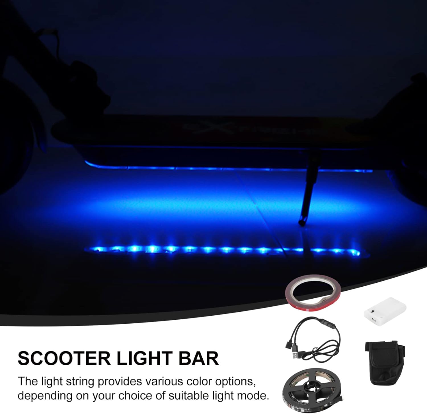 Scooter Light Strip Pro Easy Install LED Lighting Tool for Electric Scooter Refitment No Drill Needed