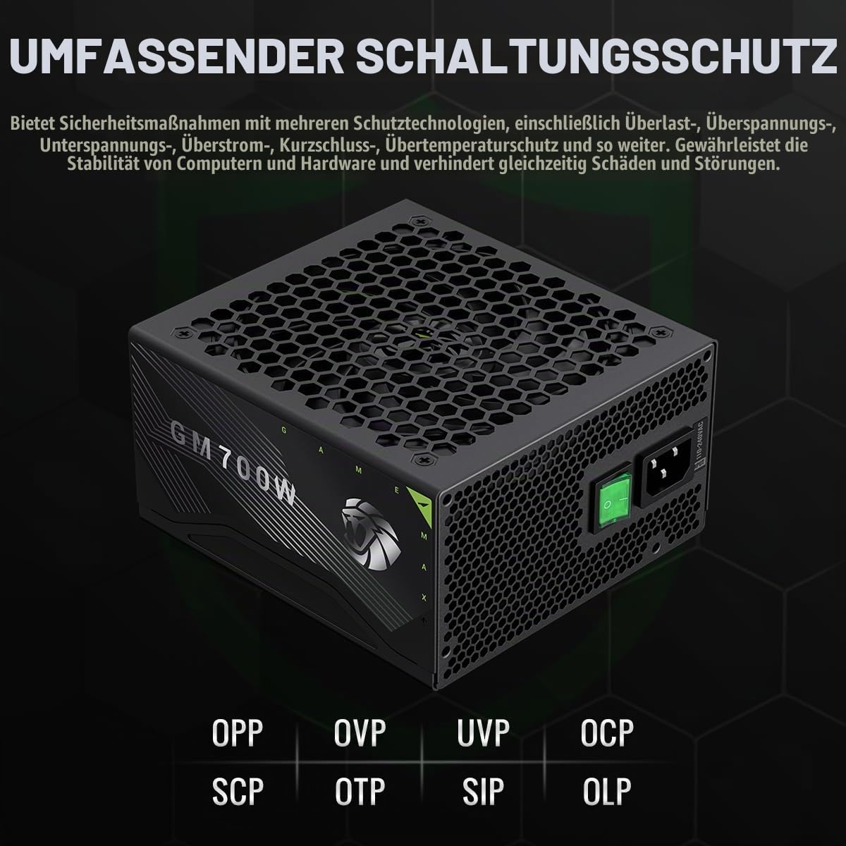 GAMEMAX GM 700B Netzteil PC 700 W, Vollmodular, 80 Plus Bronze, Active PFC & DC-to-DC, ATX Single 12V Rail, 140 mm Lüfter, Hochwertige Kondensatoren, 7 Schutzfunktionen, 5 Jahre Garantie, Schwarz