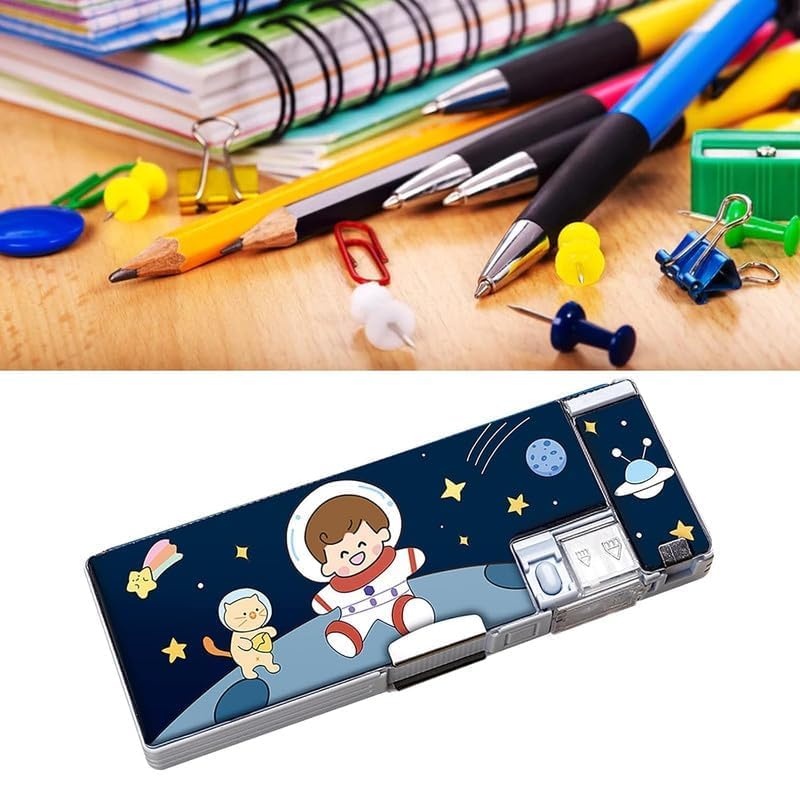 Image of Multifunctional Pencil Box for Kids, Space Compass Box, Kids Pencil Box for Girls, Magnetic Pencil Box for Girls, Girls Pencil Pouch, Pop up Pencil Box, Gifts for Boys & Girls