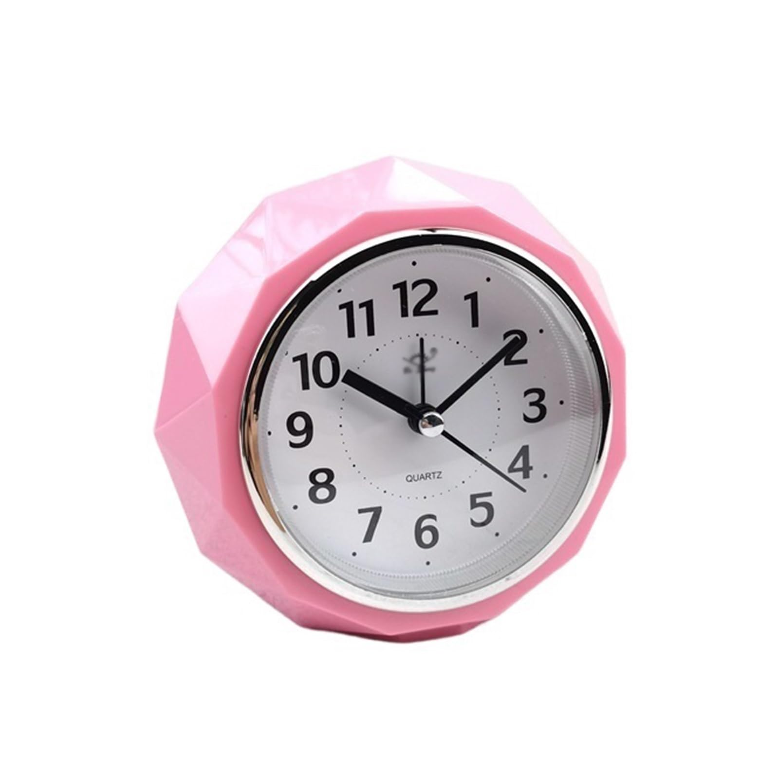 BMKGODN alarm clock， Alarm Clocks Creative Diamond-Shape Small Mute Bedside Electronic Round Number Double Bell(Pink)