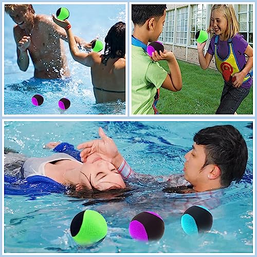 Foto von 3 Stück Wasserball, Wasser Flummi Springender, Stressabbau Ball, Ball auf Wasser, Strandball Wasserspringball, Springender Wasserball Geeignet für Schwimmbad,Strand,Meer und Outdoor Aktivitäten
