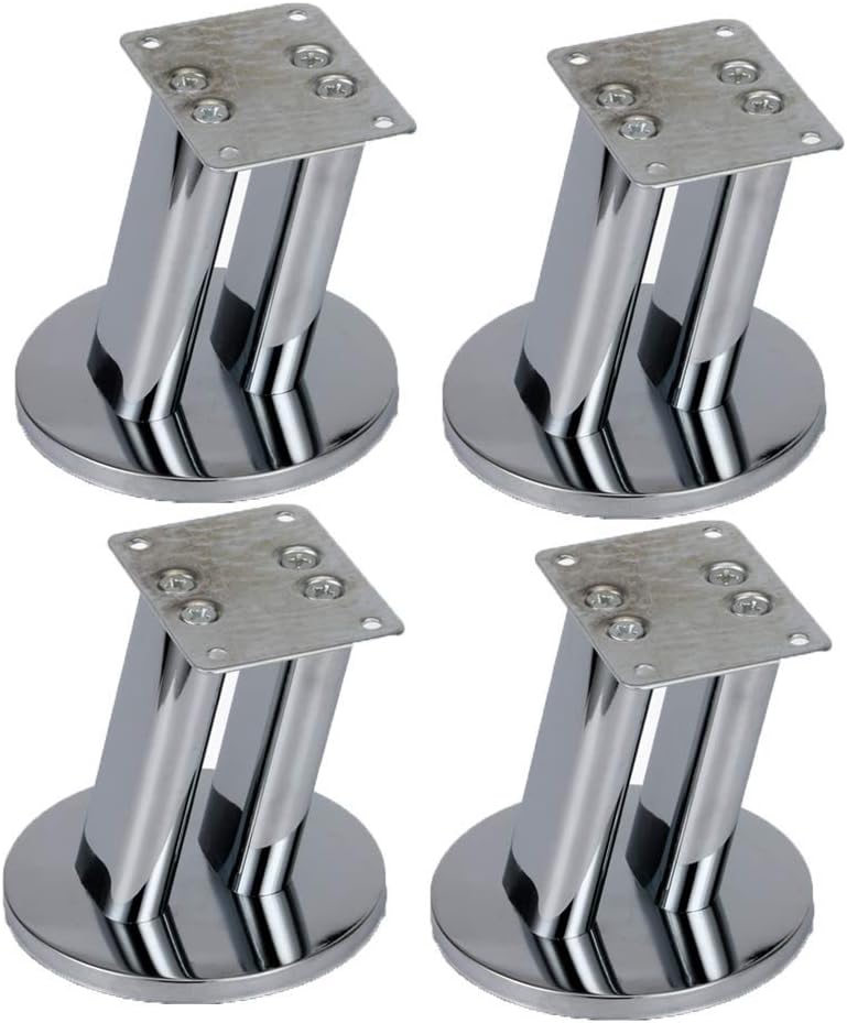 Furniture Legs Metal Table Legs Iron Furniture Feet 9.5cm Feet Replacement Furniture Risers Legs Couch Legs Sofa Desk Legs Bed Cabinets Risers with Screws 4pcs