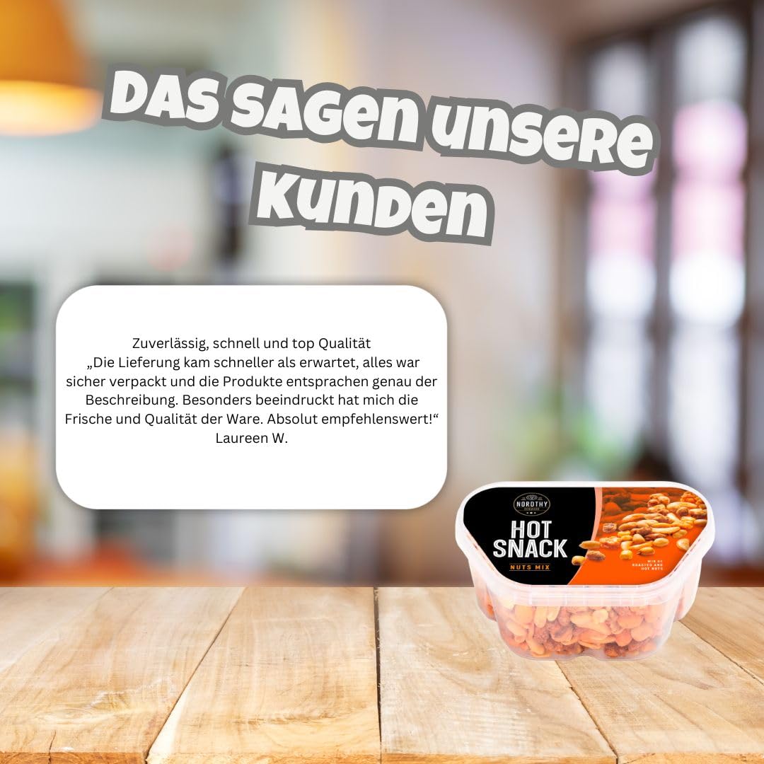 Nordthy Hot Snack Nussmischung 3×360 g | Pikant-würziger Nussmix | Knuspriger Party- & Büro-Snack | Vorratspack 1,08 kg | ideal zum Teilen & Unterwegs