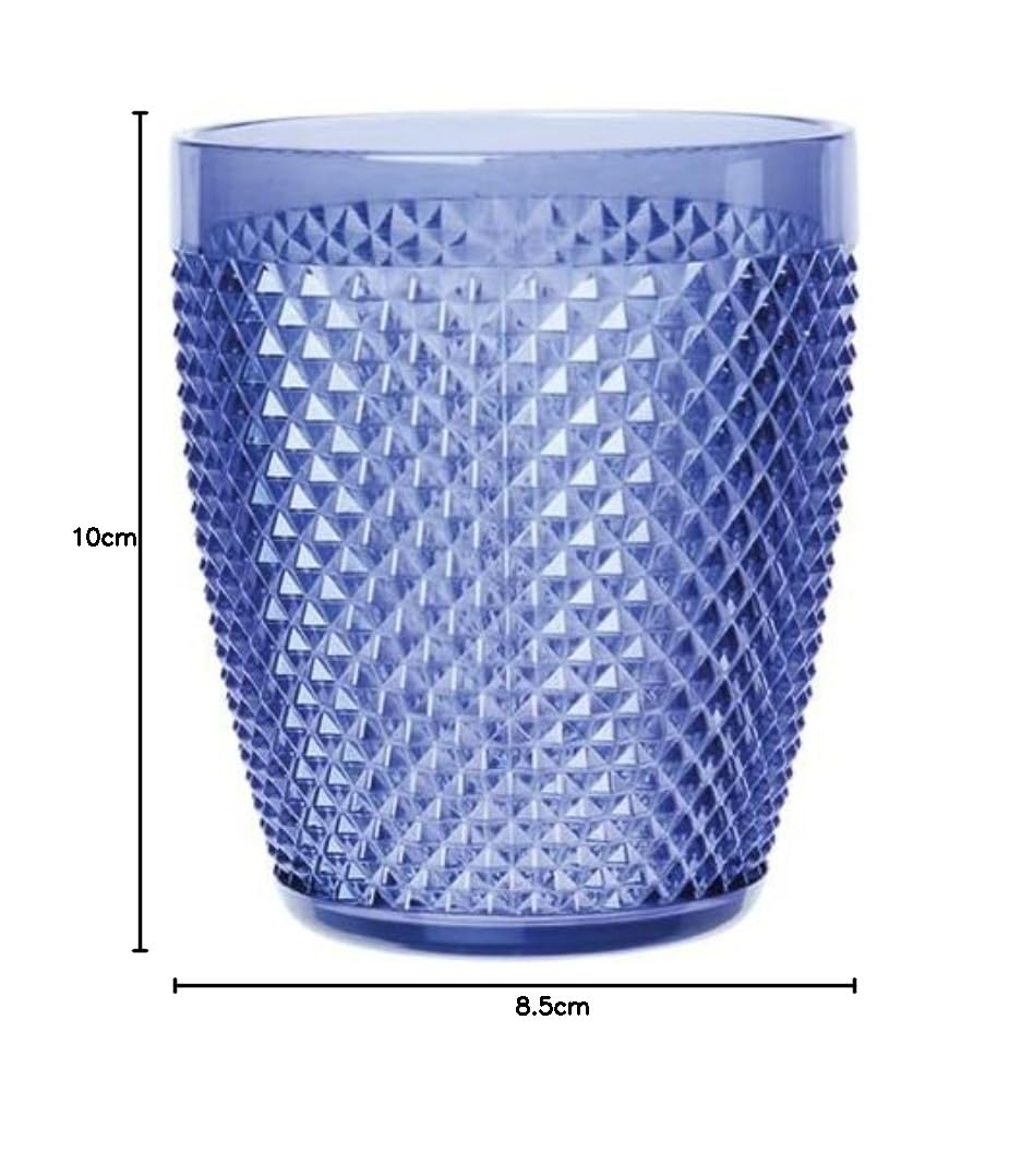 Excelsa Diamond Lot de 6 verres en plastique incassable, capacité 400 ml, réutilisable