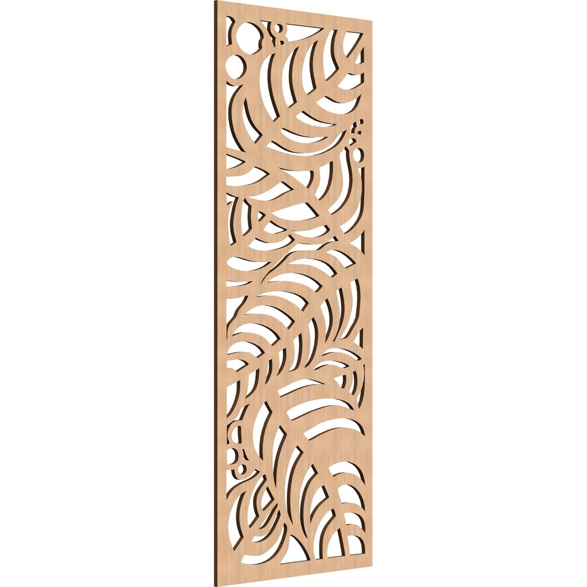 23 3/8"W x 59 3/8"H x 3/8"T Mills Decorative Fretwork Wood Wall Panels, Hickory