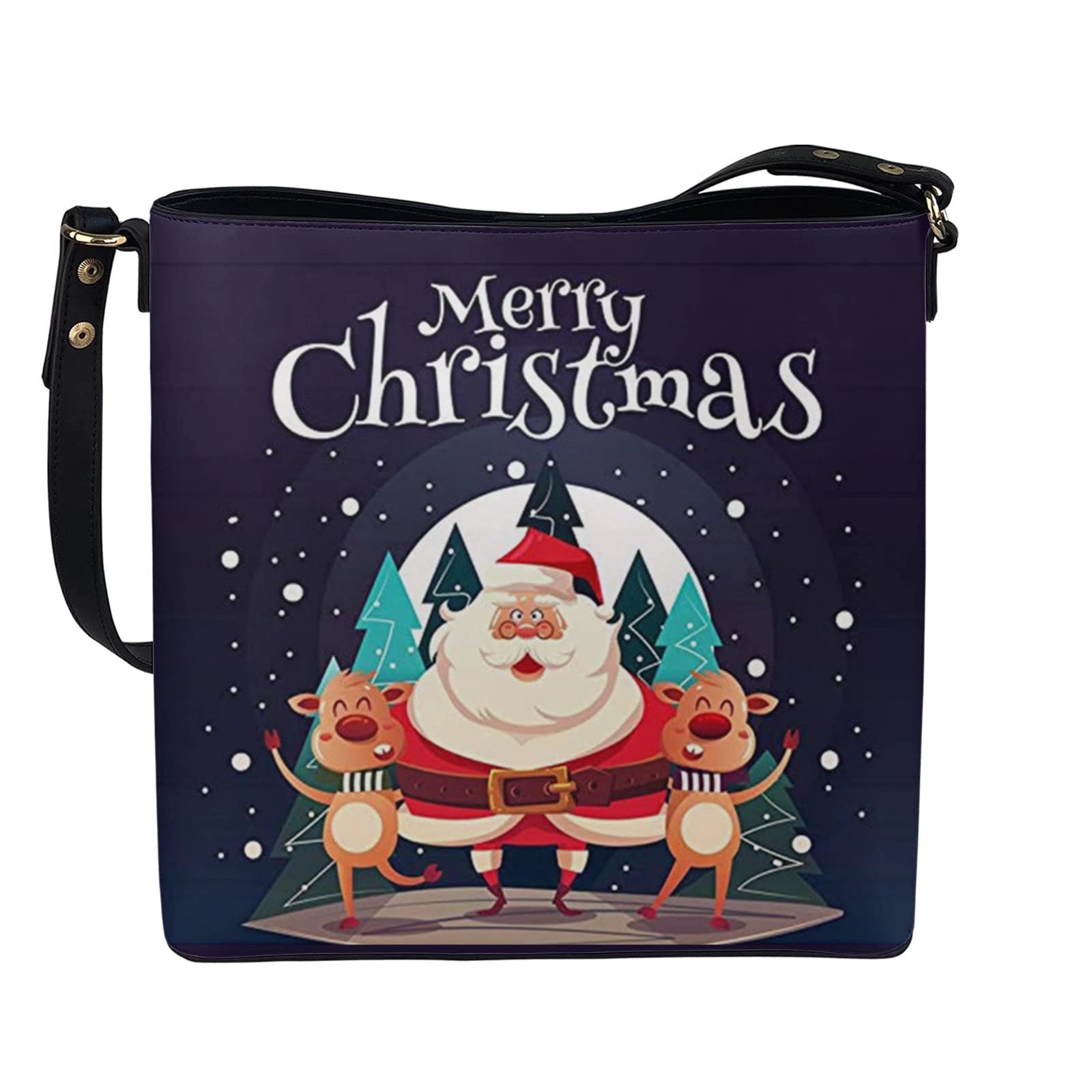 chaqlin Torby crossbody torba wiaderkowa damska damska torebka na ramię skóra PU podróżne zakupy praca torby kurierskie, Jeleń bożonarodzeniowy, Rozmiar Uniwersalny