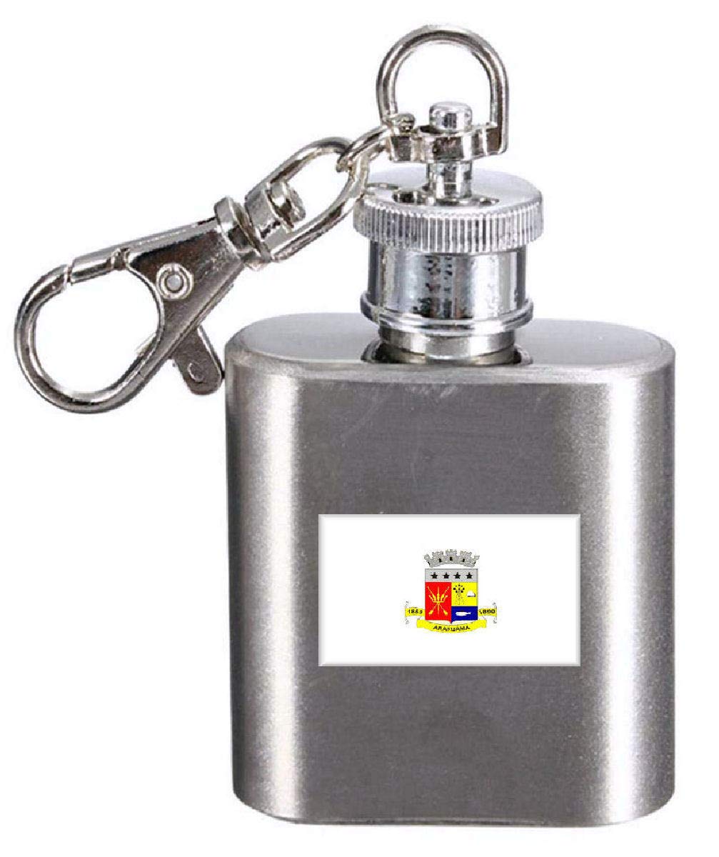 Flasque porte-clés gravé drapeau Araruama City fiole acier Rio Janeiro