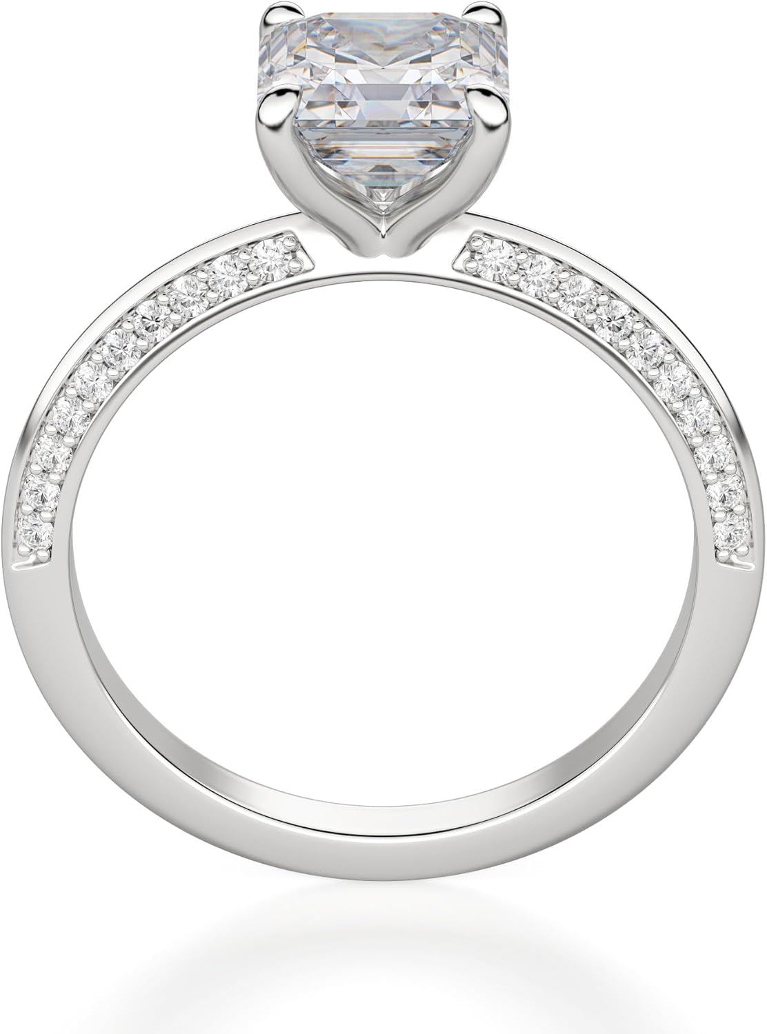 2.50 CT Asscher Infinity Accent Engagement Ring Wedding Eternity Band Vintage Solitaire Silver Jewelry Halo-Setting Anniversary Praise Vintage Ring Gift