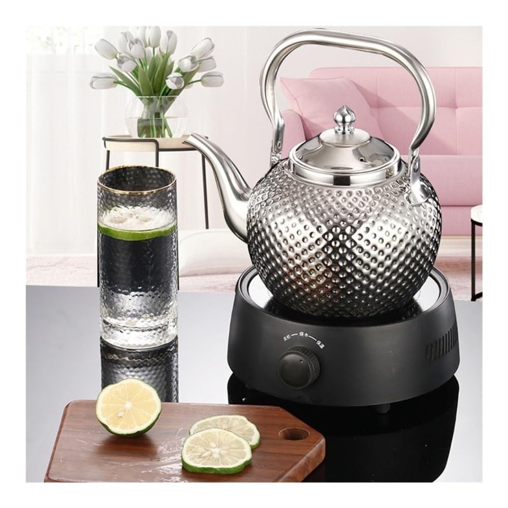Théière, Bouilloire à thé commerciale en acier inoxydable avec passoire for hôtel/restaurant(Silver,S)