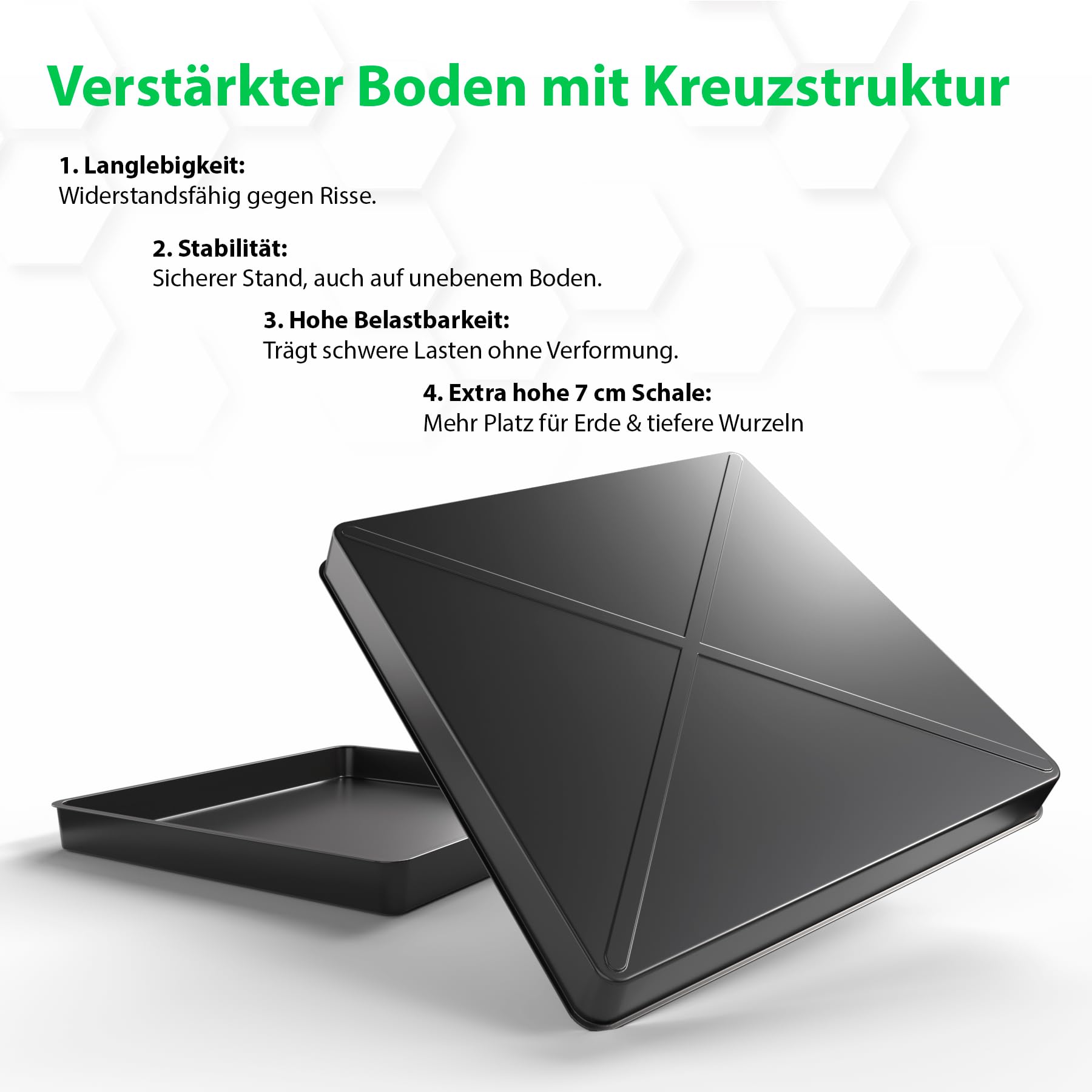 BigDean Pflanzschale groß 60x60x7cm ideal für anzüchten, Pflanzen & mehr