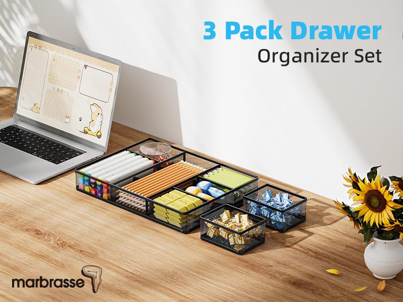 Fournitures et accessoires de bureau rangés grâce au lot de 3 organiseurs