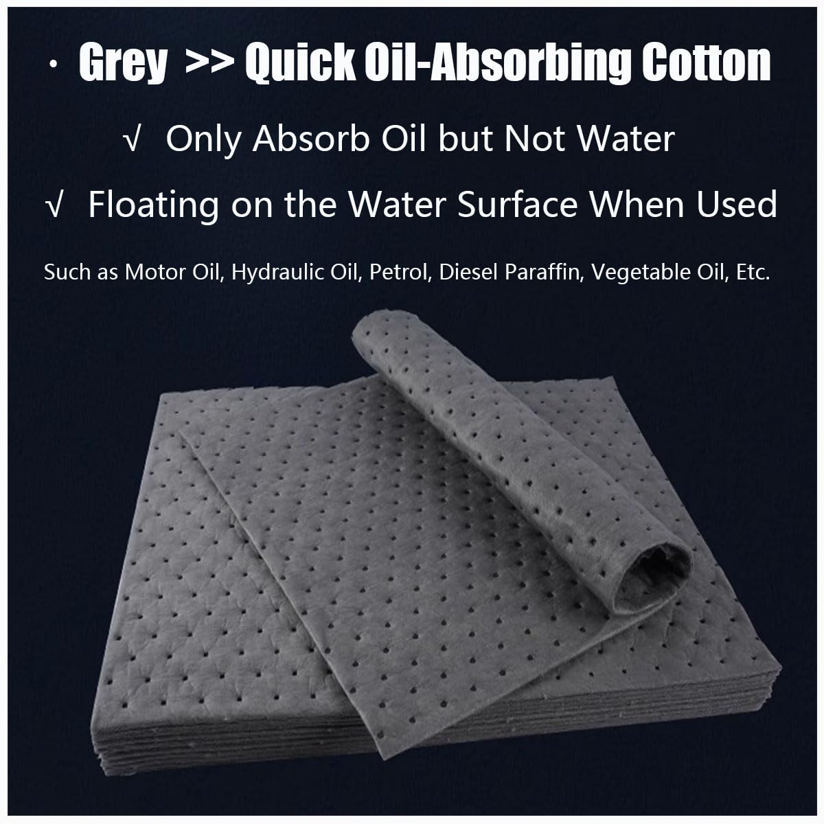Vielseitiger Garagenboden-Ölteppichmatte, 2mm Dicke Industrieöl Ölsaugtücher, 50m x 0.4m Auto Reparatur Öl-Auffangmatte(Color:Grau)