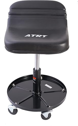 Miniatura 6 de ATRT Asiento mecánico neumático con ruedas de capacidad de 300 libras, taburete con ruedas resistentes de 2.5 pulgadas y bandeja de herramientas,