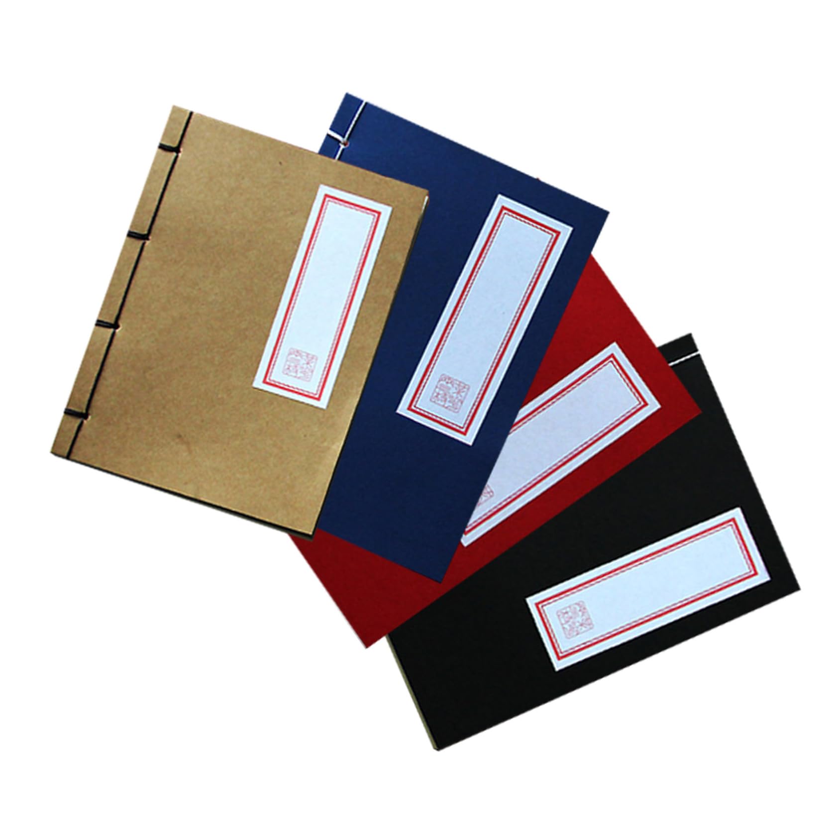 HOMSFOU 4pezzi Quaderno Vuoto in Carta Kraft Copertina Rigida Libro Vuoto per Appunti e Disegni Quaderno per Lavori Artigianali e Diario Personale