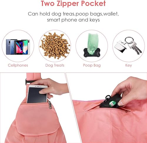 Miniatura 4 de Lukovee Transportador para perros, soporte inferior duro y correa acolchada ajustable suave para perros pequeños, bolso para perro con abertura de
