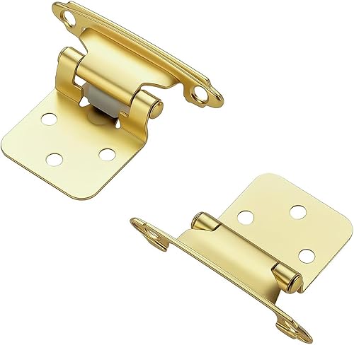 Vista 89 de Ravinte Paquete de 50 (25 pares) de bisagras superpuestas de 1/2 pulgada (variables), montaje frontal semicimoterminente de cierre automático