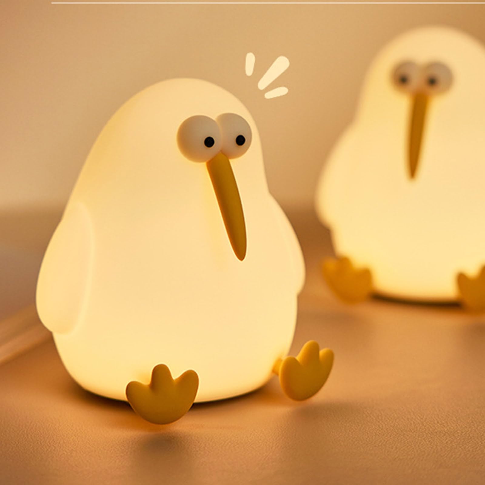 Lampada a LED in Silicone Luce Notturna Uccello Modello Touch Nursery Light Ricaricabile 3 Gear Dimmable Baby Night Lamp
