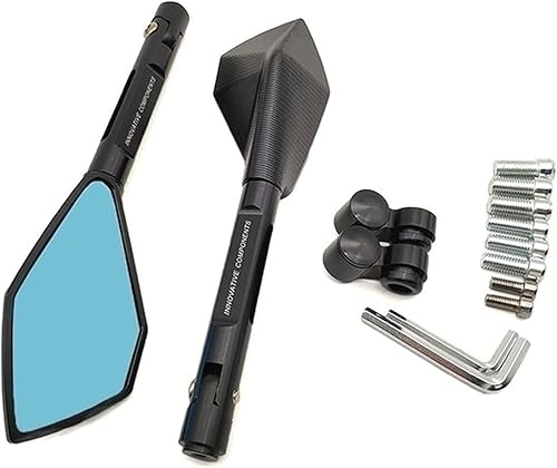 Miniatura 1 de Espejo de motocicleta CNC aluminio manillar de motocicleta espejos retrovisores azul para Kawasaki VERSYS 650 1000 300X KLZ1000 W800 Cafe (color