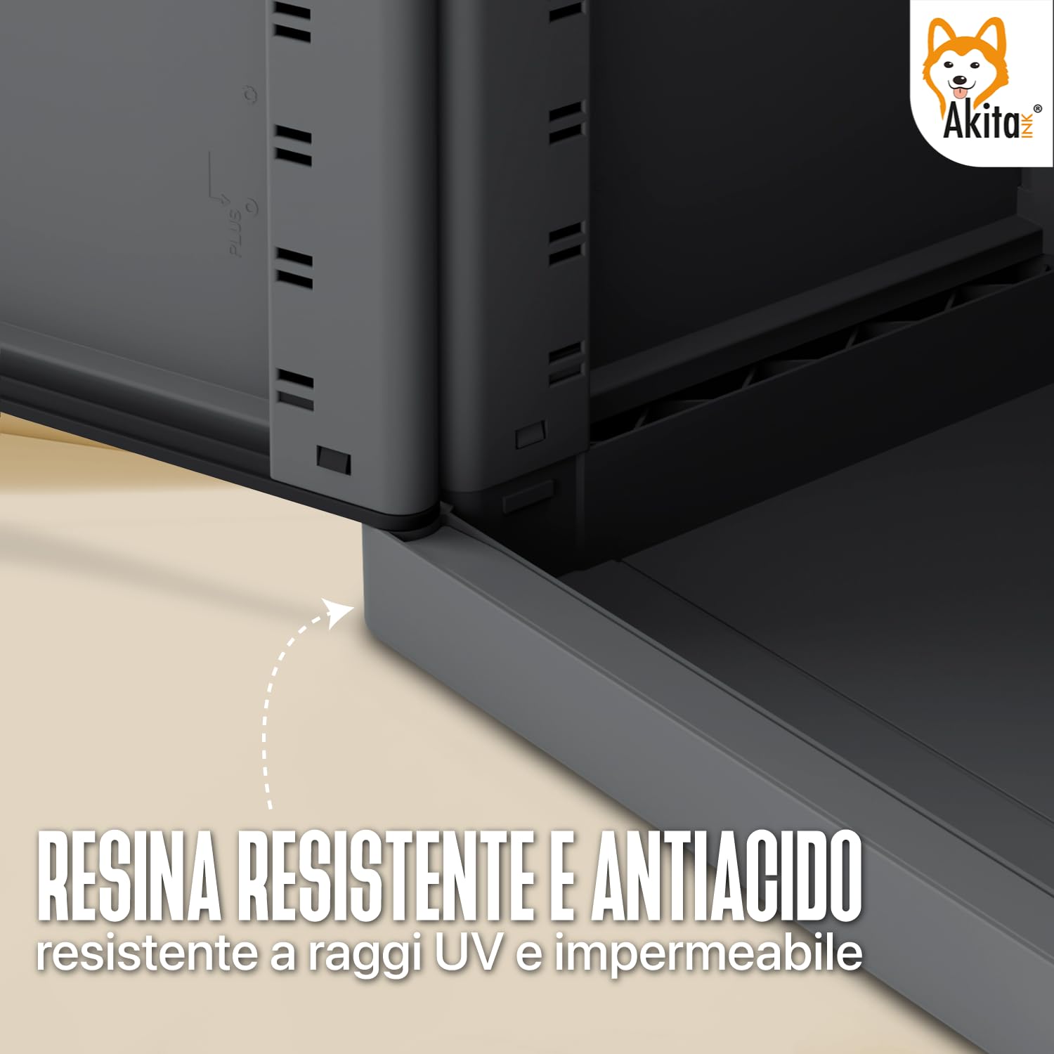 AKITAInk Pattumiera Sistema di Raccolta Differenziata Akitris – Set di 3 Contenitori con Scomparti Separati per Rifiuti, Capacità Totale 80-110 litri, Misure: 102x39,5x85 cm – Prodotto in Italia