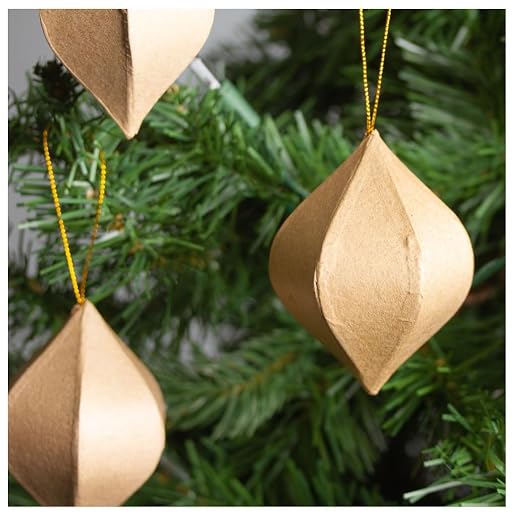 12 Unfinished Paper Mache Ornaments Set
