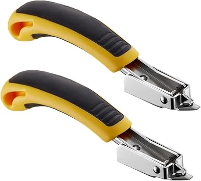 Shirene Pack of 2 Staple Remover Professional Staple Remover with Non-Slip Rubber Handle and Stainless Steel - Effort-Saving Tool for Removing Wooden Staples