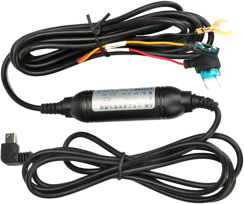 Jansite Dash Cam Hardwire Kit 3M Cable with Mini and Micro USB Port for Dash Camera, 12V24V