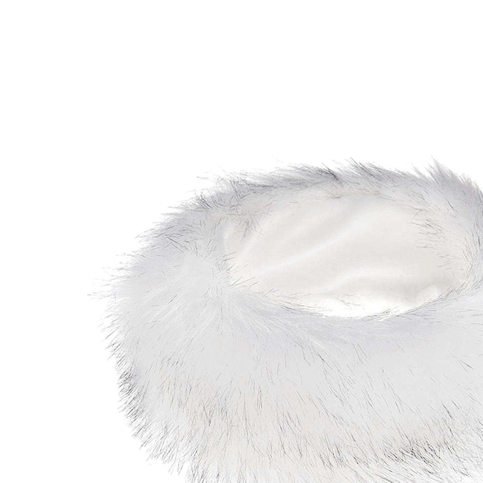 Ladies Russian Faux Fake Fur Hat Headband Winter Plush Earmuff Warmer White Womens Accessories | Hats-image-32