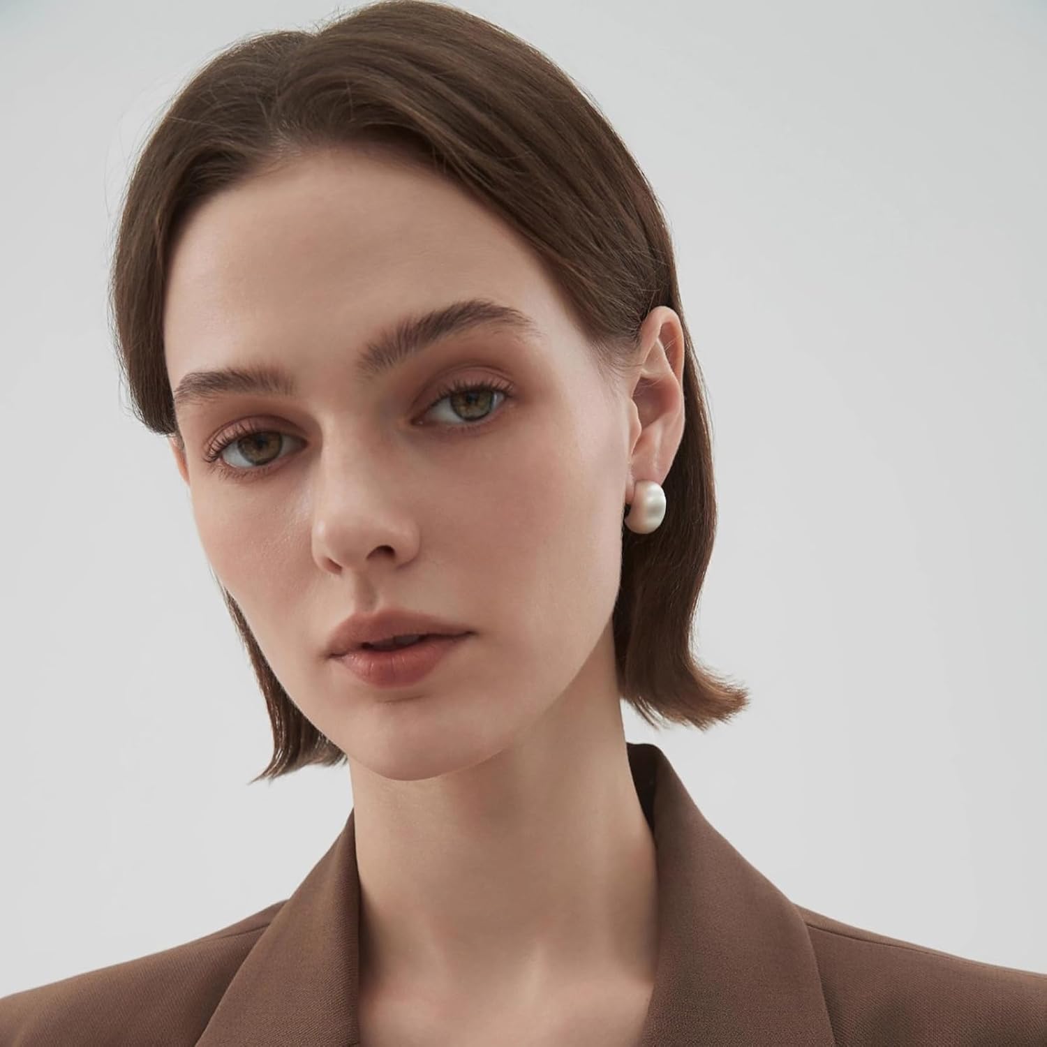 Chunky Gold Stud Earrings for Women 14k Gold Plated Hypoallergenic Teardrop Earrings Curved Statement Trendy Fashion Jewelry Gifts - Image 5