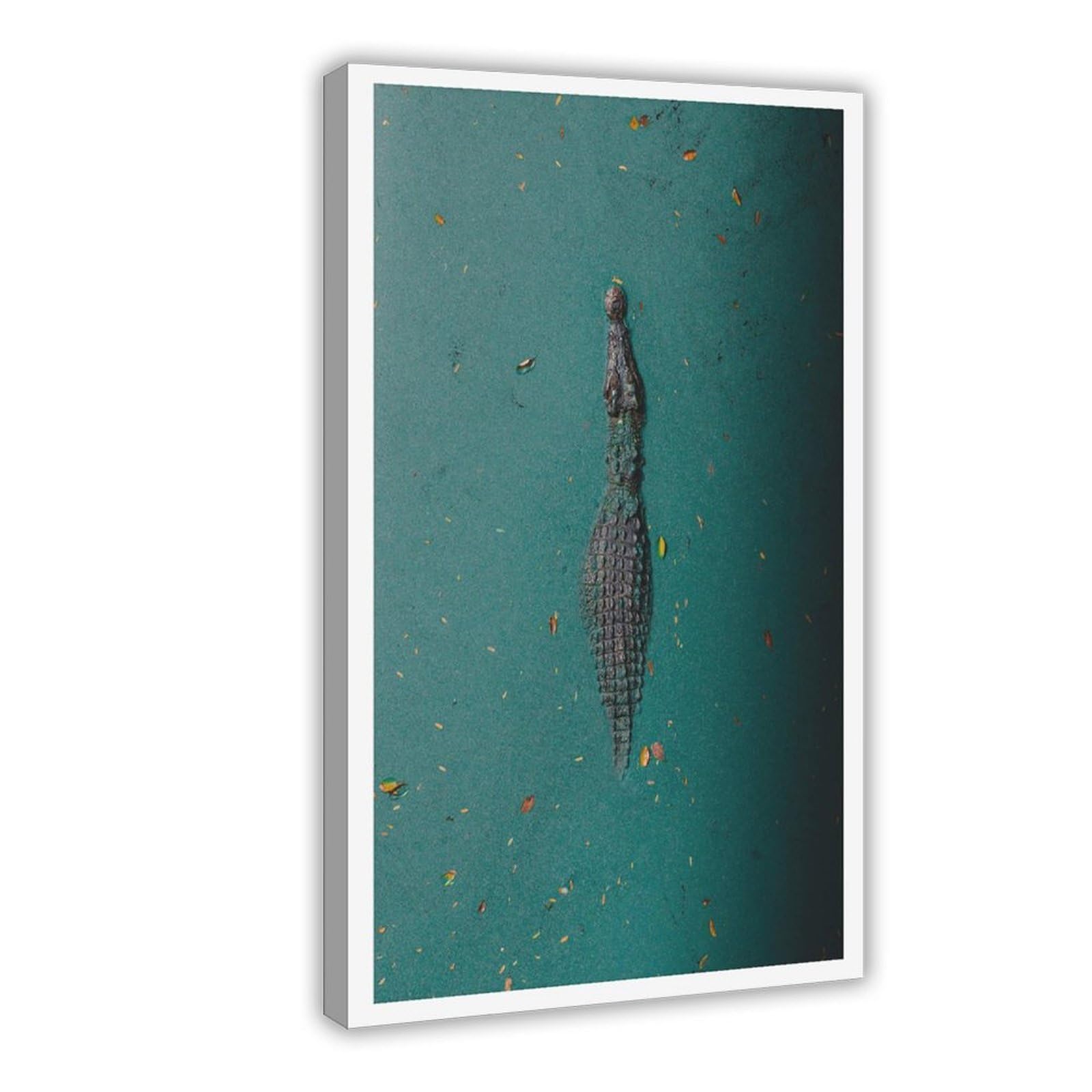 Heyanm Broome Crocodile Art Print Western Australia Wildlife Canvas Poster Bedroom Office Room Decor Gift Frame 16X24inch