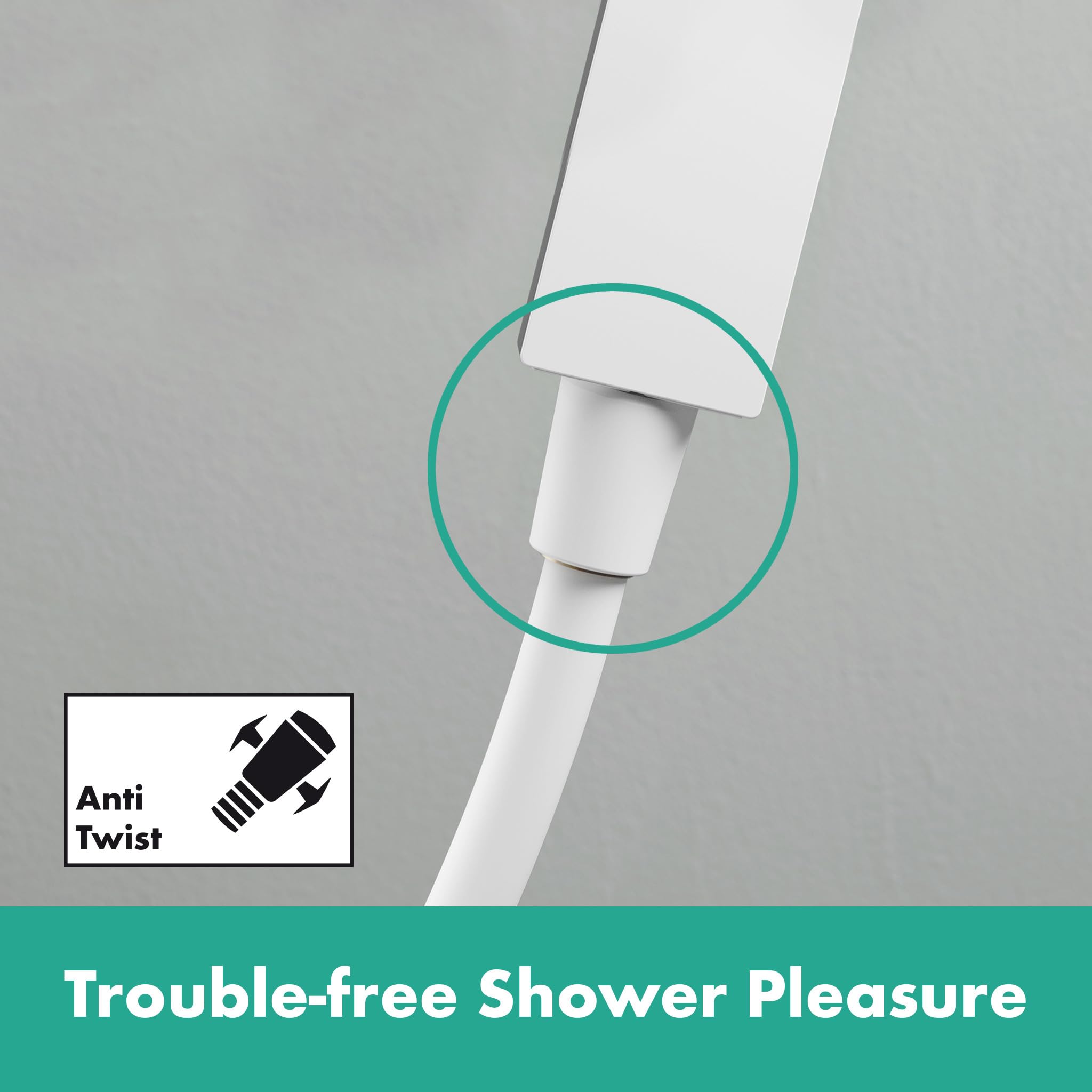 hansgrohe Unica Pulsify S - drążek prysznicowy 65 cm z wężem prysznicowym Isiflex 160cm i uchwyt głowicy prysznicowej, biały matowy