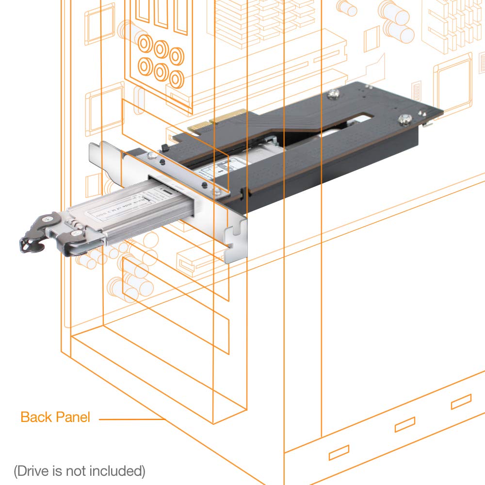 ICY DOCK M.2 NVMe SSD to PCIe 3.0/4.0 x4 Removable SSD Mobile Rack Adapter Card for PCIe Expansion Slot - ExpressSlot MB840M2P-B