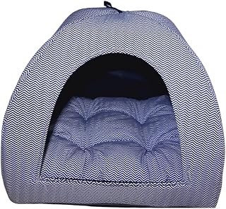 Cama Pet 2x1 Casinha Cabana Toca Iglu Cães Gato Chevron M