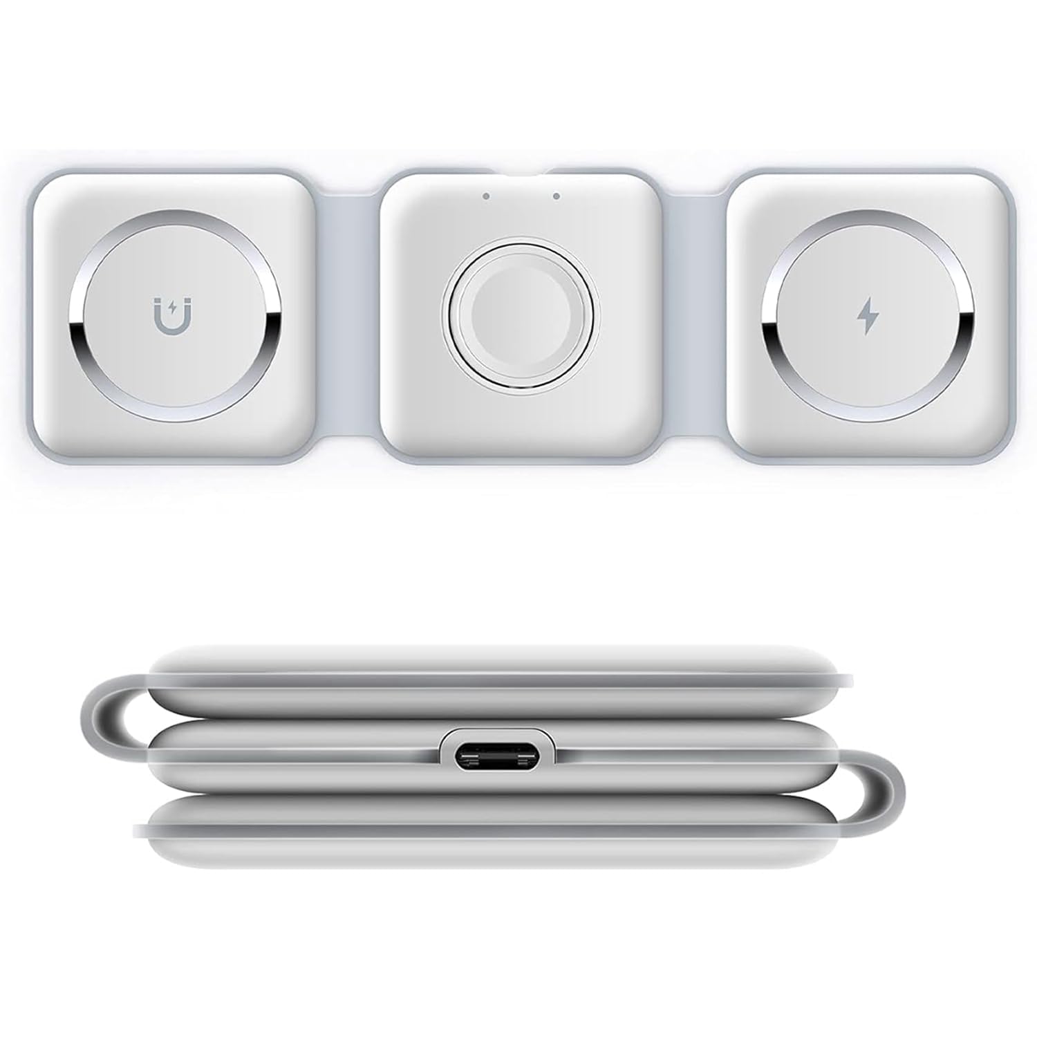 VYHAGIFTS 3 in 1 Magnetic Foldable MagSafe Compatible Wireless Charger for All iPhone Series | Compatible with only Apple Watch Series | AirPods 2, 2 Pro, 3, | Wireless Charger | Ultra-Fast Charging