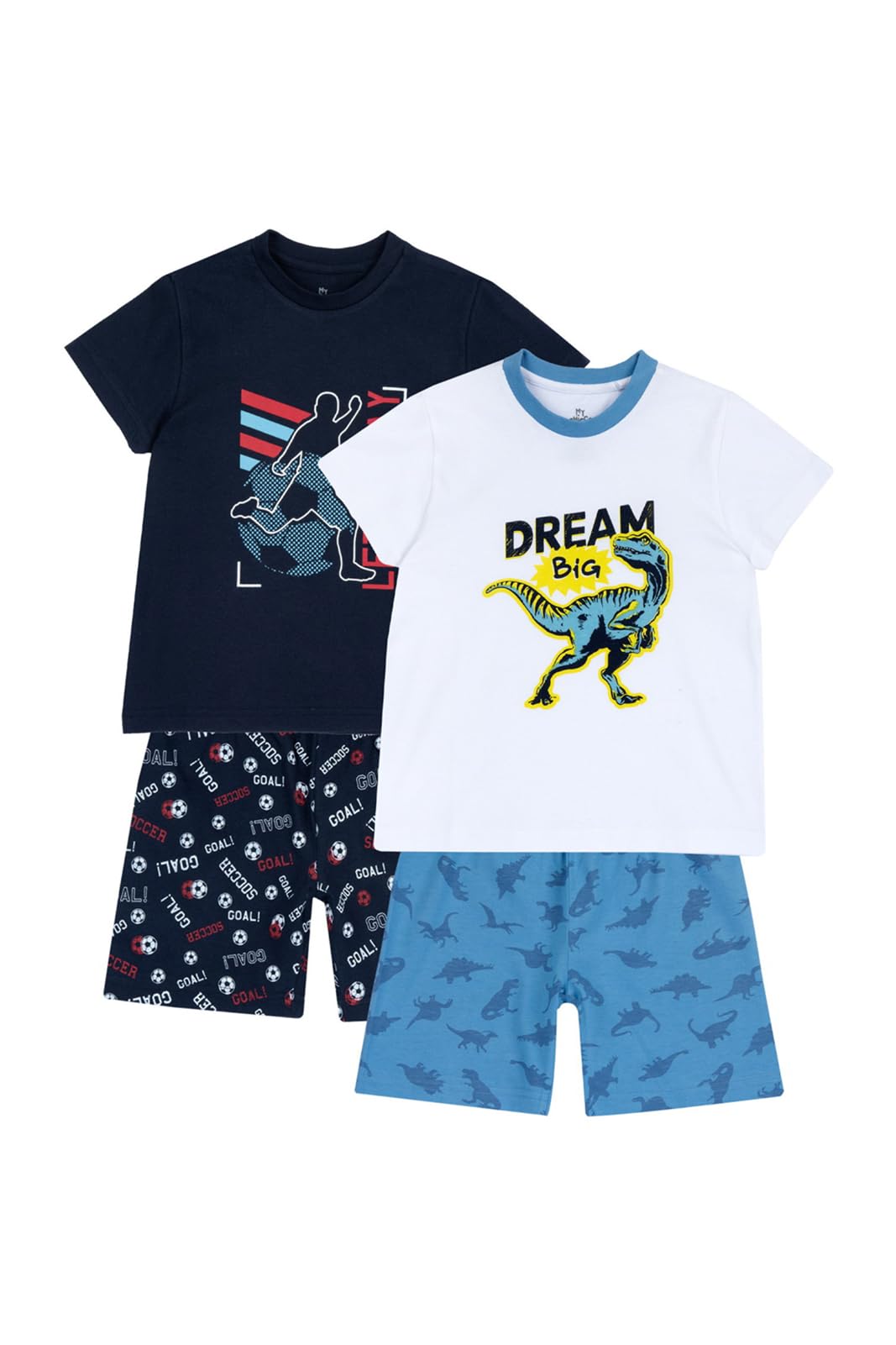 Chicco, Pyjamas Garçon et Fille, Lot de 2 Pyjamas Courts, avec T-Shirt et Short, 100% Coton, Idéals pour Le Printemps et l’Été, Vêtements pour Garçon et Fille